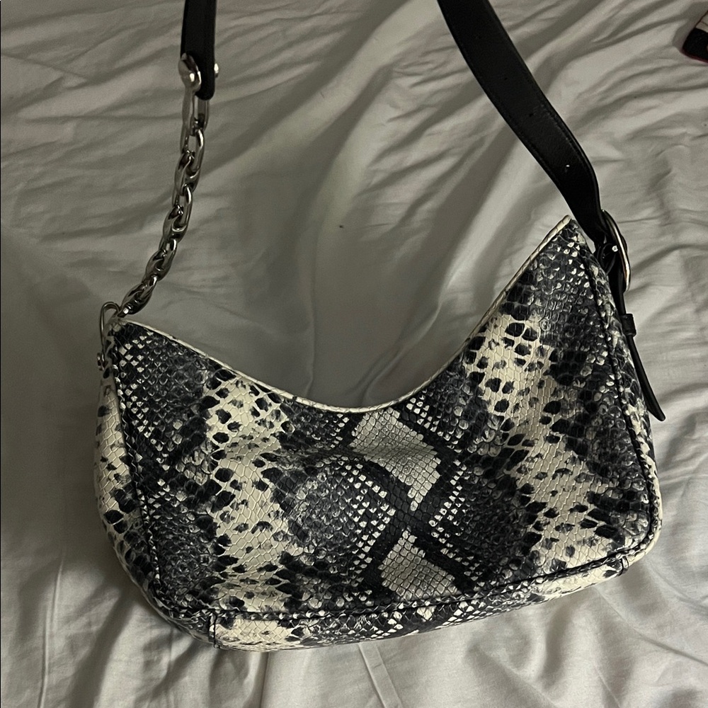 Marc Jacobs Black and White Snakeskin Shoulder Bag